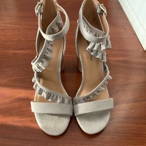 Grey suede heels